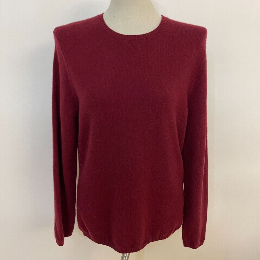 Prive Sweater Large Maroon Wine Red 100%‎ Cashmere